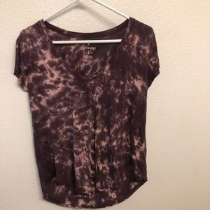American Eagle Purple Tye Dye V-Neck Tee